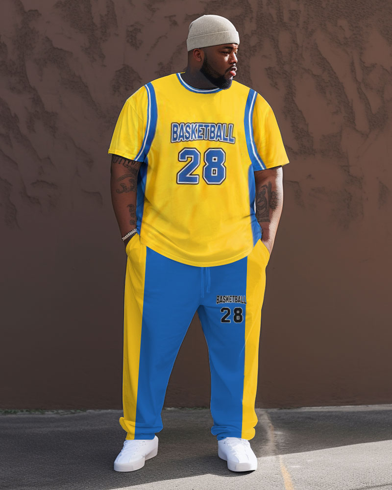 Big & Tall Athletic Streetwear Two-piece Set for big men view 1