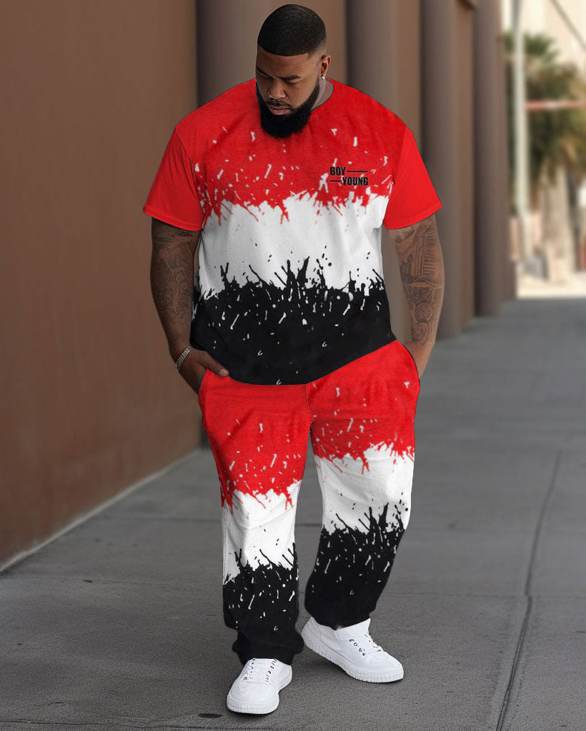 Big & Tall Patchwork Two-piece Set for big men view 1