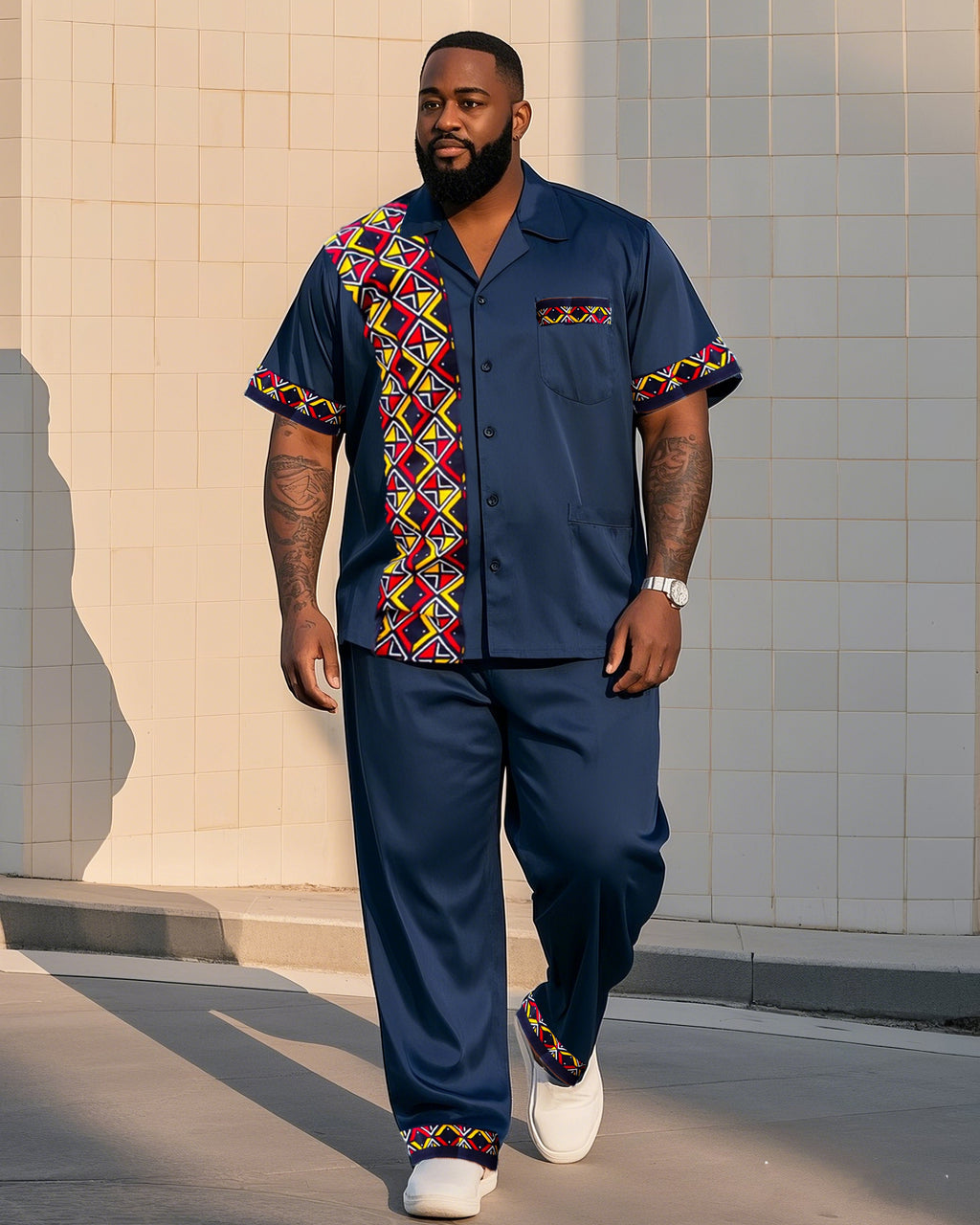 Big & Tall Graphic T-Shirt Pants Set for big men view 1