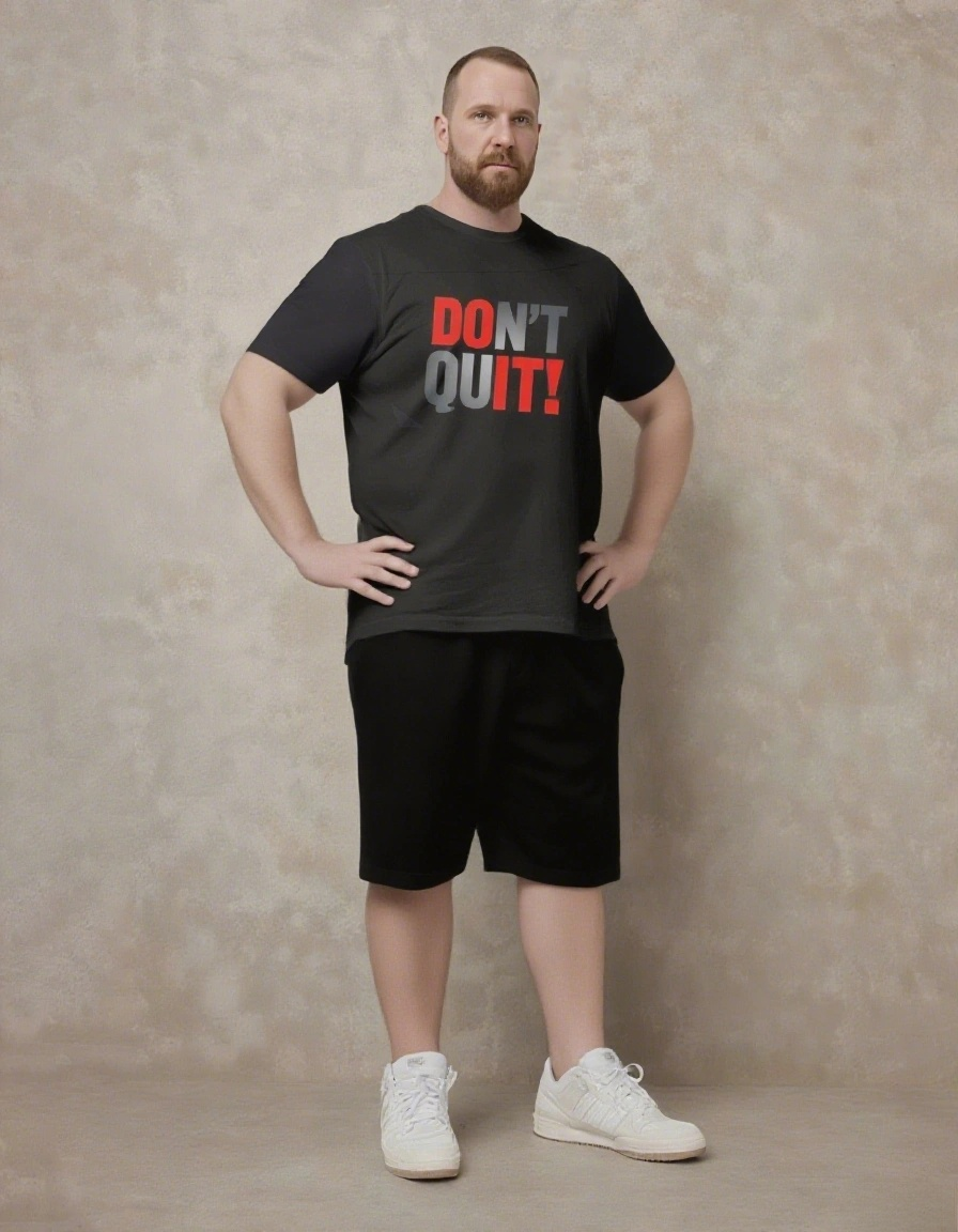 Big & Tall Graphic Streetwear Two-piece Set for big men view 2