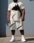 Big & Tall Graphic T-Shirt Shorts Set for big men view 1