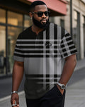 Big & Tall Black Plaid Graphic T-Shirt for big men view 1