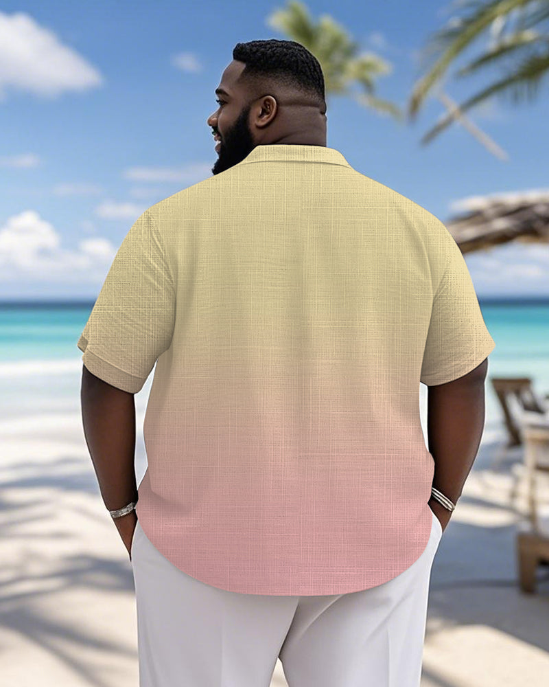Big & Tall Hawaiian Gradient Short Sleeve Shirt for big men view 7