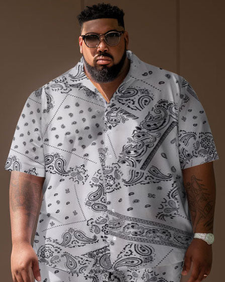 Big & Tall Streetwear T-Shirt Shorts Set for big men view 2