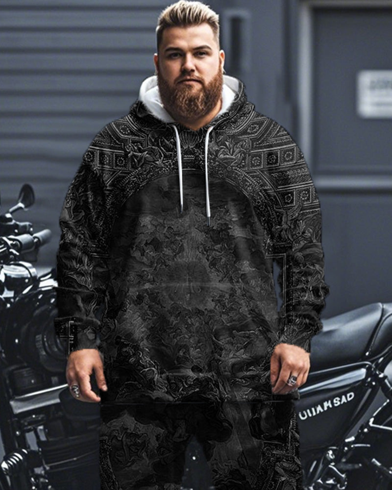 Big & Tall Streetwear Hoodie Sweatpants Set for big men view 2