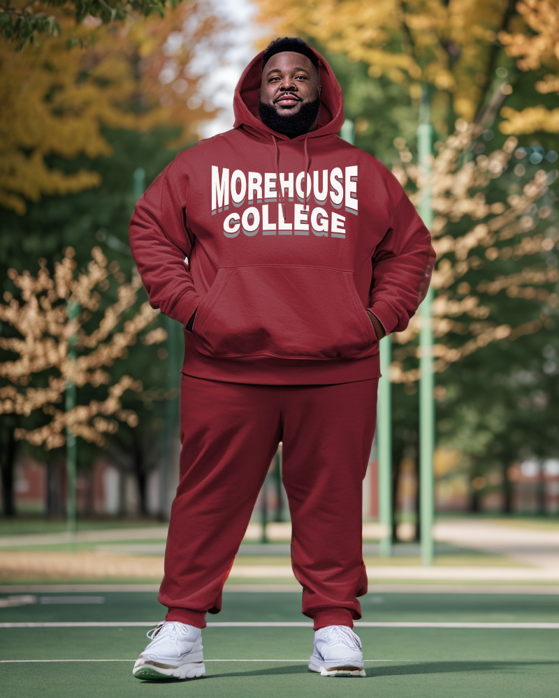 Big & Tall Graphic Hoodie Sweatpants Set for big men view 1
