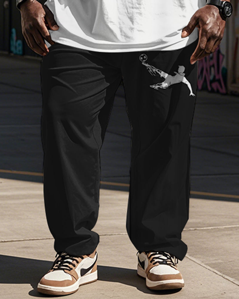 Big & Tall Geometric Graphic Graffiti Vest Pants Set for big men view 3