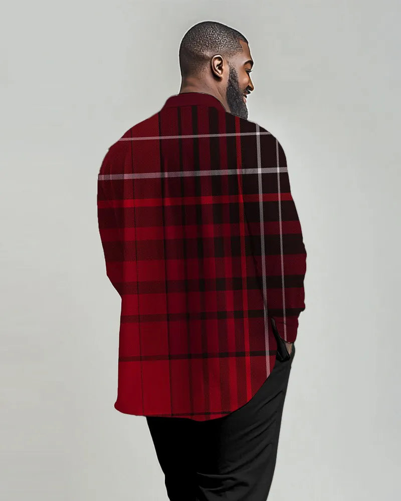 Big & Tall Gradient Graphic Long Sleeve Shirt for big men view 2