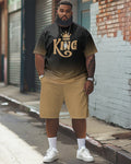 Big & Tall Gradient Graphic T-Shirt Shorts Set for big men view 1