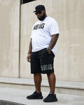 Big & Tall Graffiti Streetwear T-Shirt Shorts Set for big men view 2