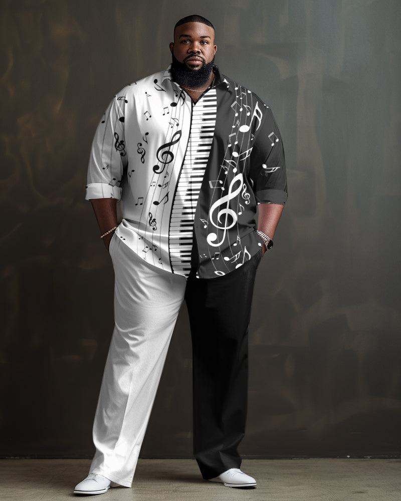 Big & Tall Business Casual Shirt Pants Set for big men view 1