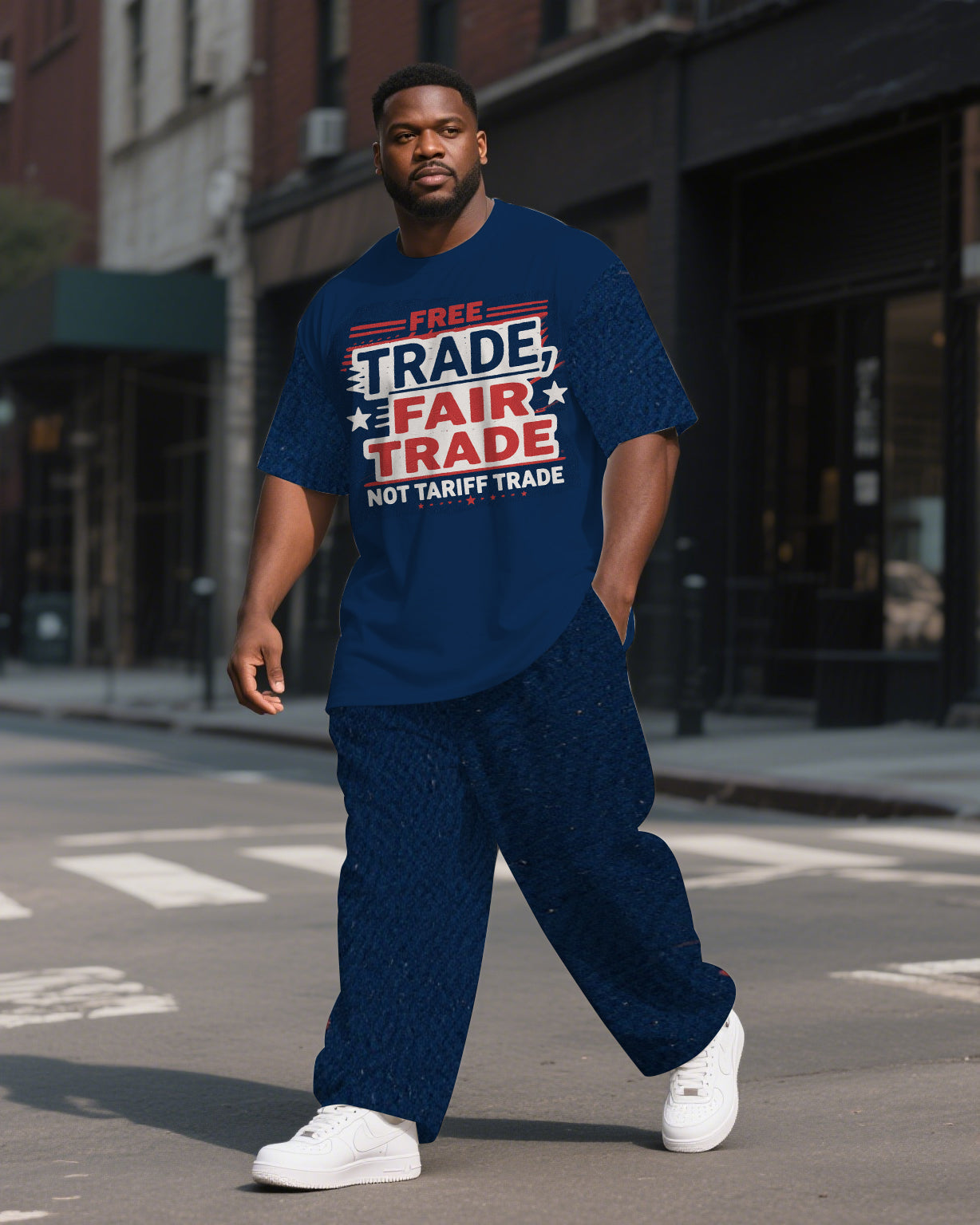Big & Tall Graphic T-Shirt Pants Set for big men view 1
