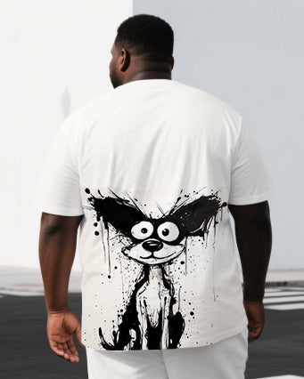 Big & Tall Graphic T-Shirt Shorts Set for big men view 2