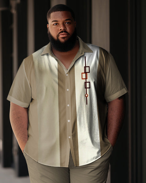Big & Tall Colorblock Graphic T-Shirt Pants Set for big men view 2