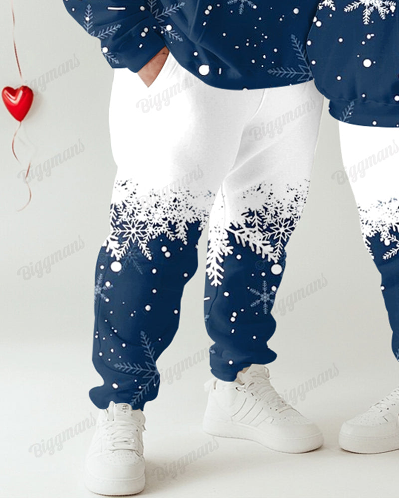 Big & Tall Blue Graphic Streetwear Hoodie for big men view 3