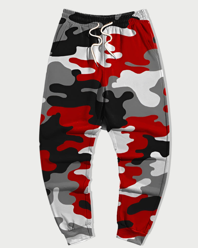 Big & Tall Graphic Camouflage Hoodie Sweatpants Set for big men view 6