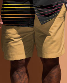 Big & Tall Striped Graphic T-Shirt Shorts Set for big men view 3