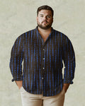 Big & Tall Geometric Long Sleeve Shirt for big men view 1
