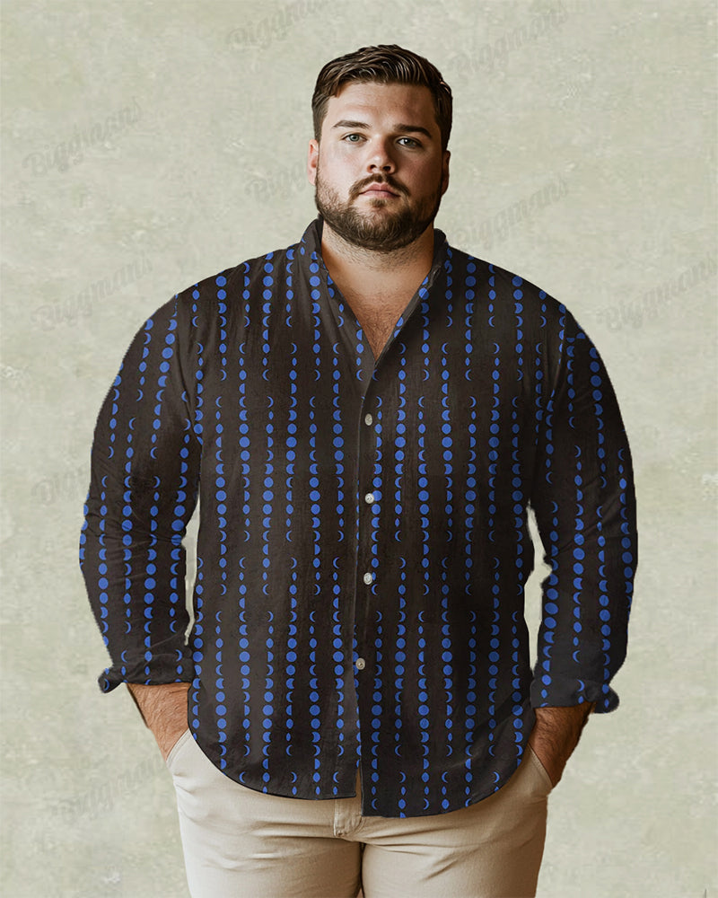 Big & Tall Geometric Long Sleeve Shirt for big men view 1