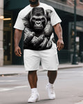 Big & Tall Graphic T-Shirt Shorts Set for big men view 1