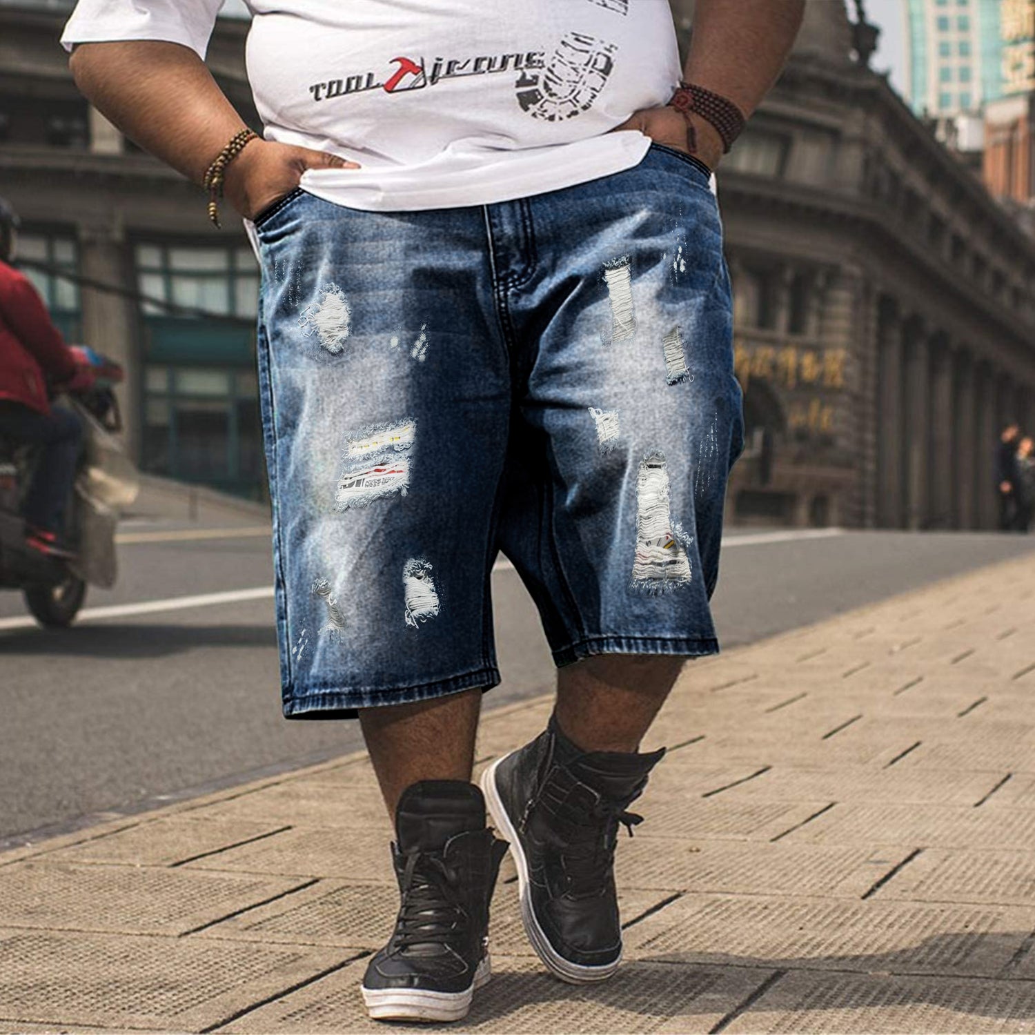 Big & Tall Denim Graffiti Streetwear Jeans for big men view 1
