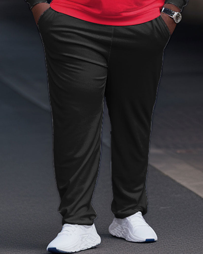 Big & Tall Colorblock Graphic T-Shirt Pants Set for big men view 3