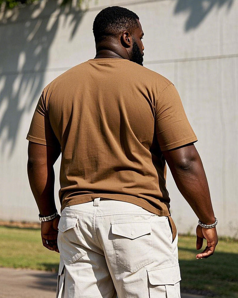 Big & Tall Brown Graphic Jeans for big men view 2