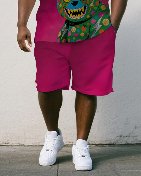 Big & Tall Gradient Polo Shorts Set for big men view 3