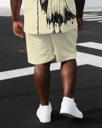 Big & Tall Graphic T-Shirt Shorts Set for big men view 3