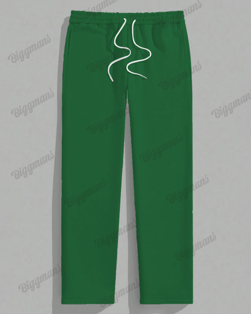 Big & Tall Green Streetwear T-Shirt Pants Set for big men view 4