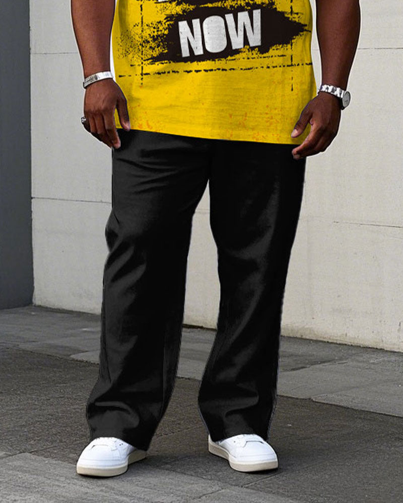 Big & Tall Splash Ink T-Shirt Pants Set for big men view 3