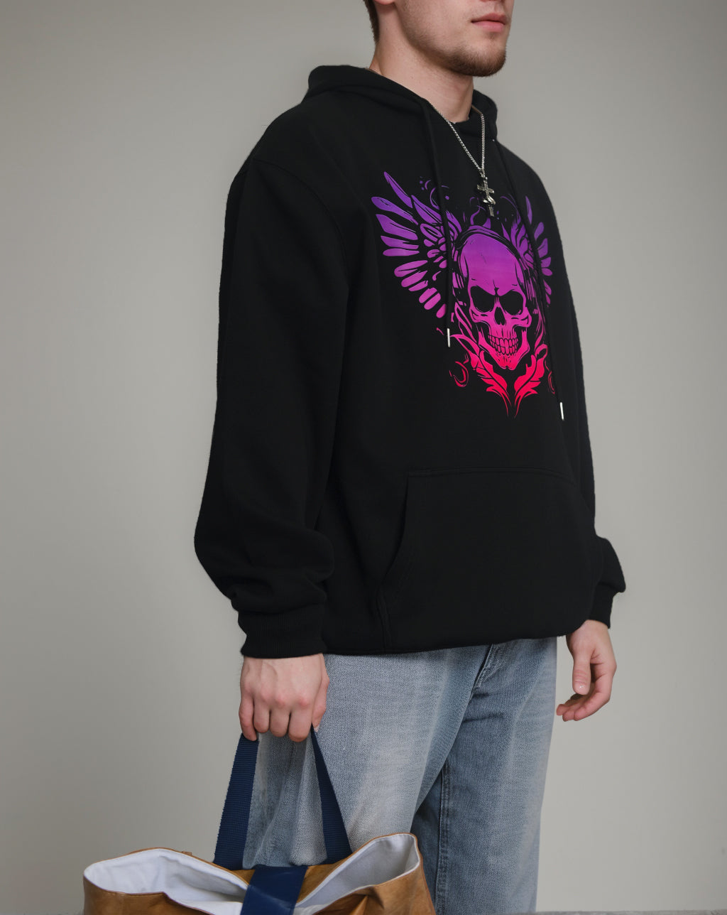 Big & Tall Skull Hoodie for big men view 2