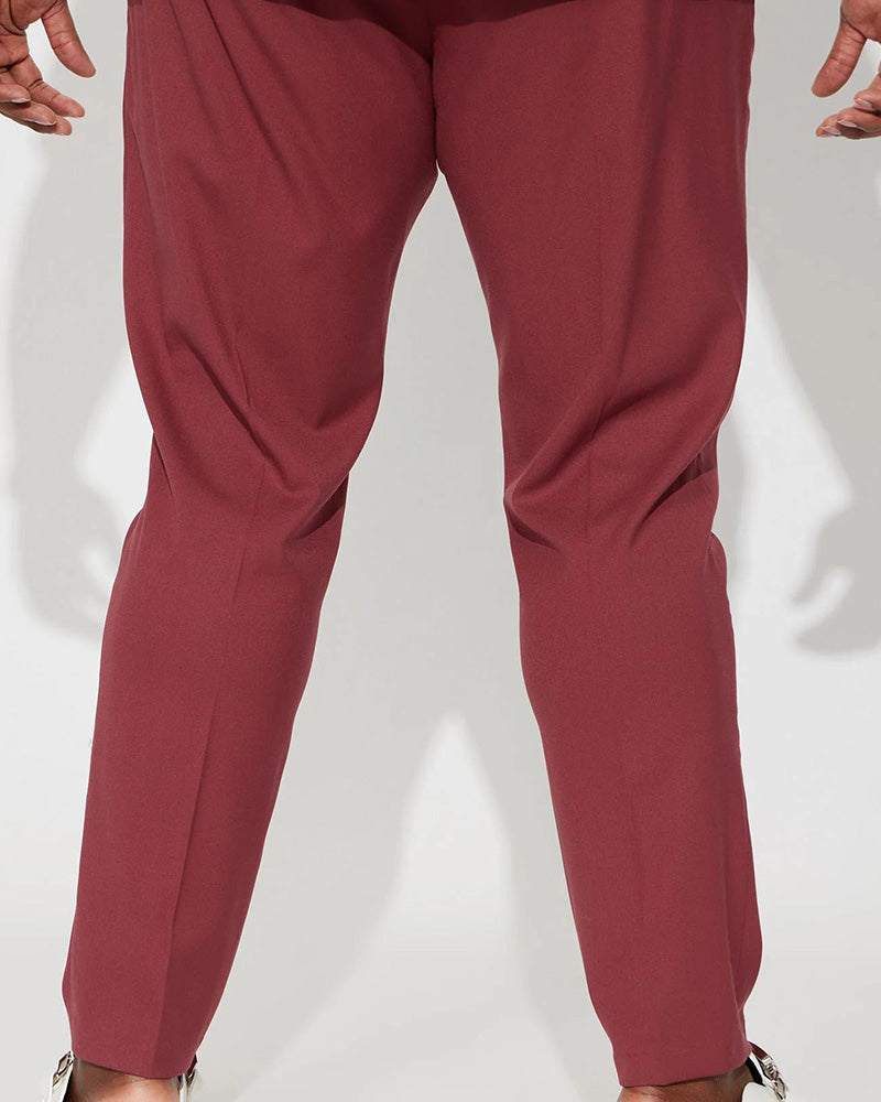 Big & Tall Solid Color Business Casual Two-piece Set for big men view 8