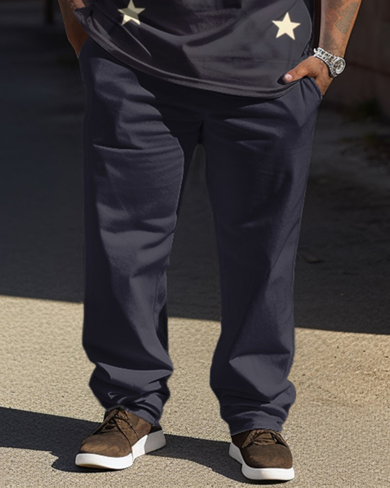 Big & Tall Athletic T-Shirt Pants Set for big men view 3