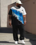 Big & Tall Graphic T-Shirt Shorts Set for big men view 1