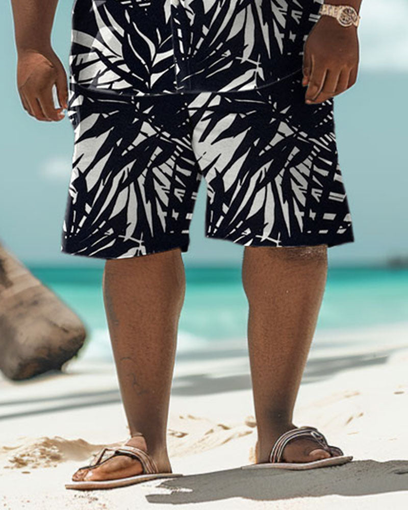 Big & Tall Black Hawaiian Tropical Jeans for big men view 3