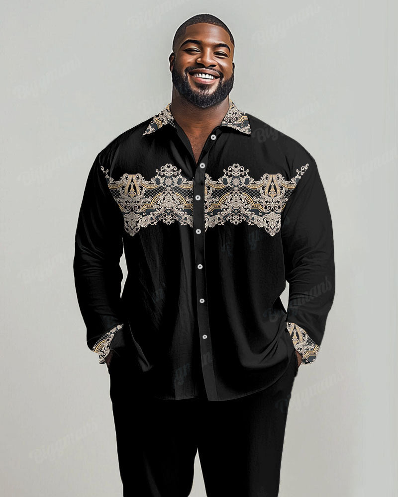 Big & Tall Graphic Vintage Long Sleeve Shirt for big men view 1