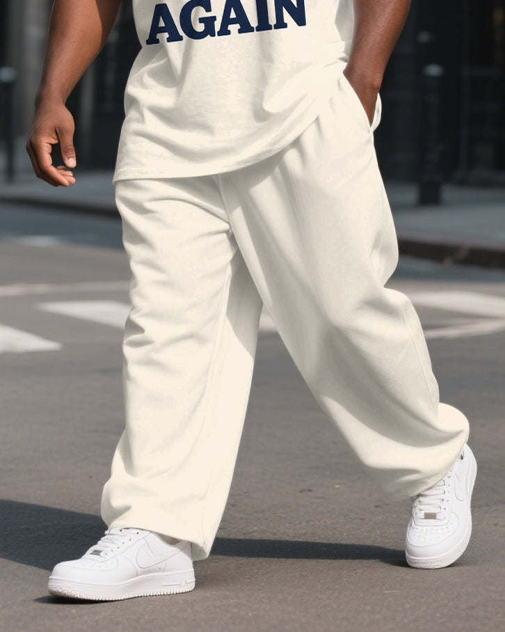 Big & Tall Graphic T-Shirt Pants Set for big men view 3