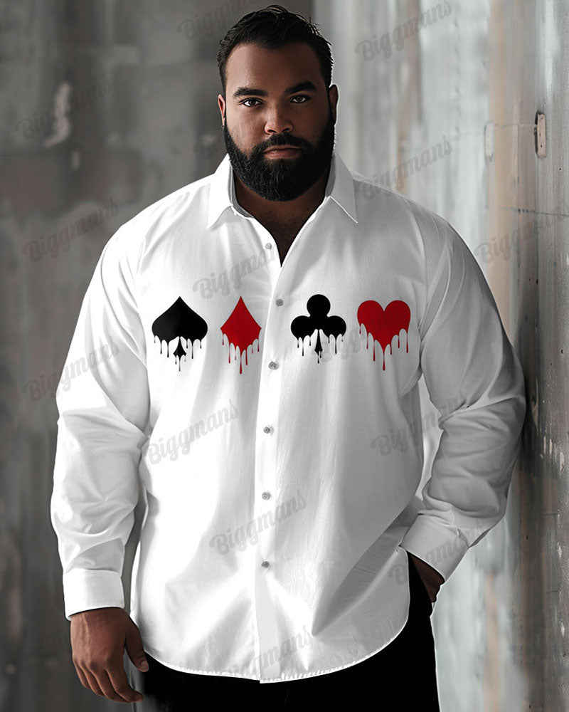 Big & Tall Colorblock Graphic Shirt Pants Set for big men