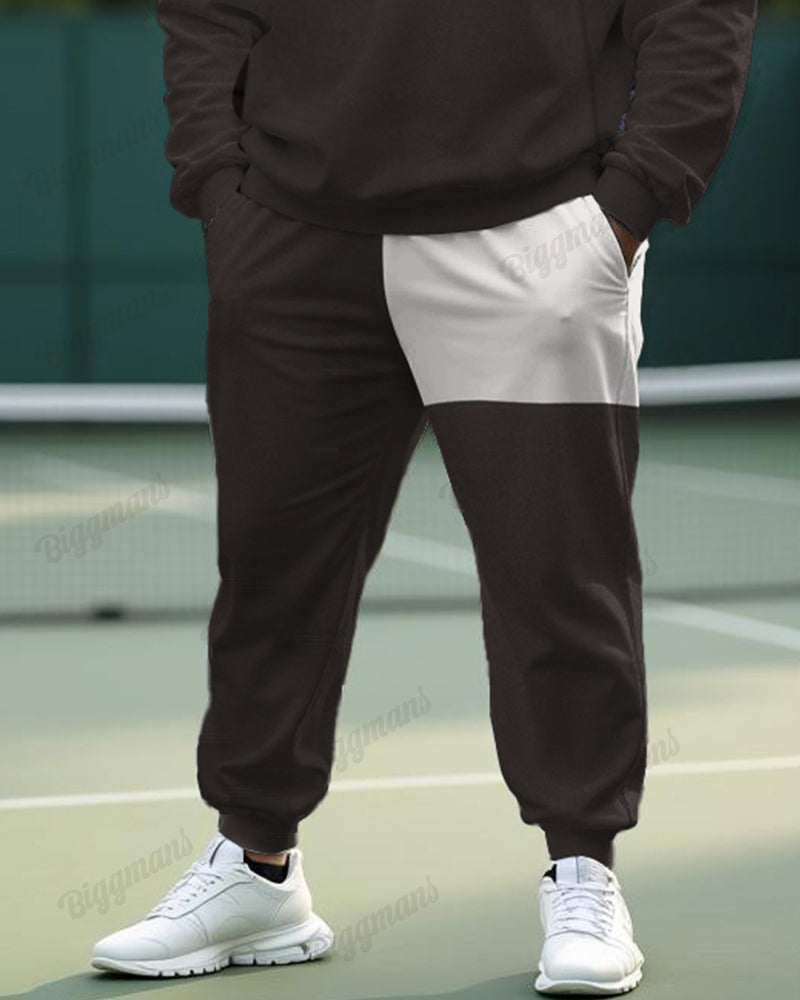Big & Tall Colorblock Hoodie Sweatpants Set for big men view 3