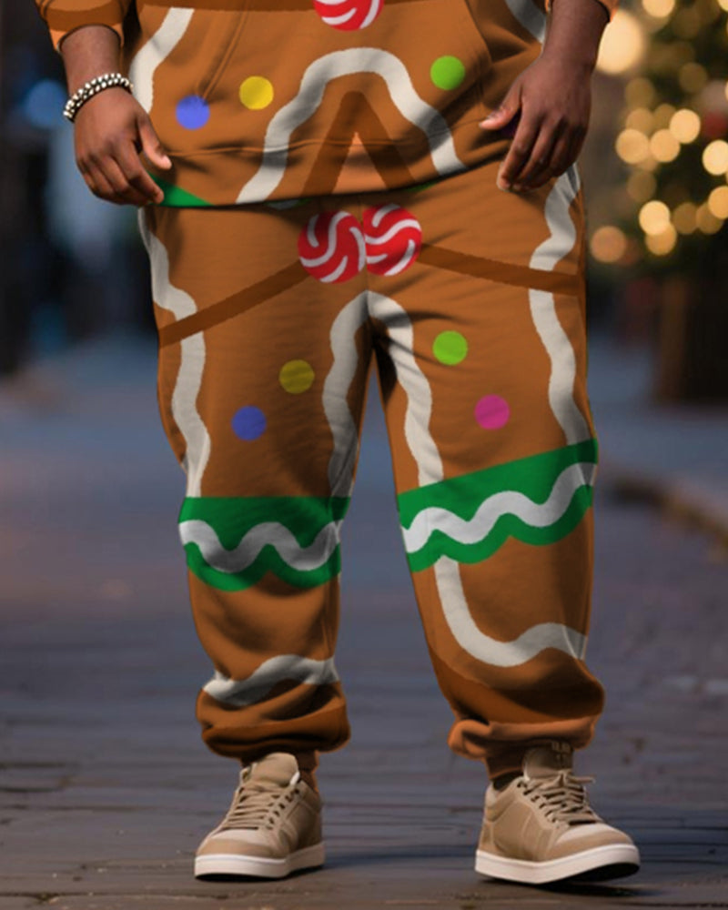 Big & Tall Streetwear Hoodie Sweatpants Set for big men view 3