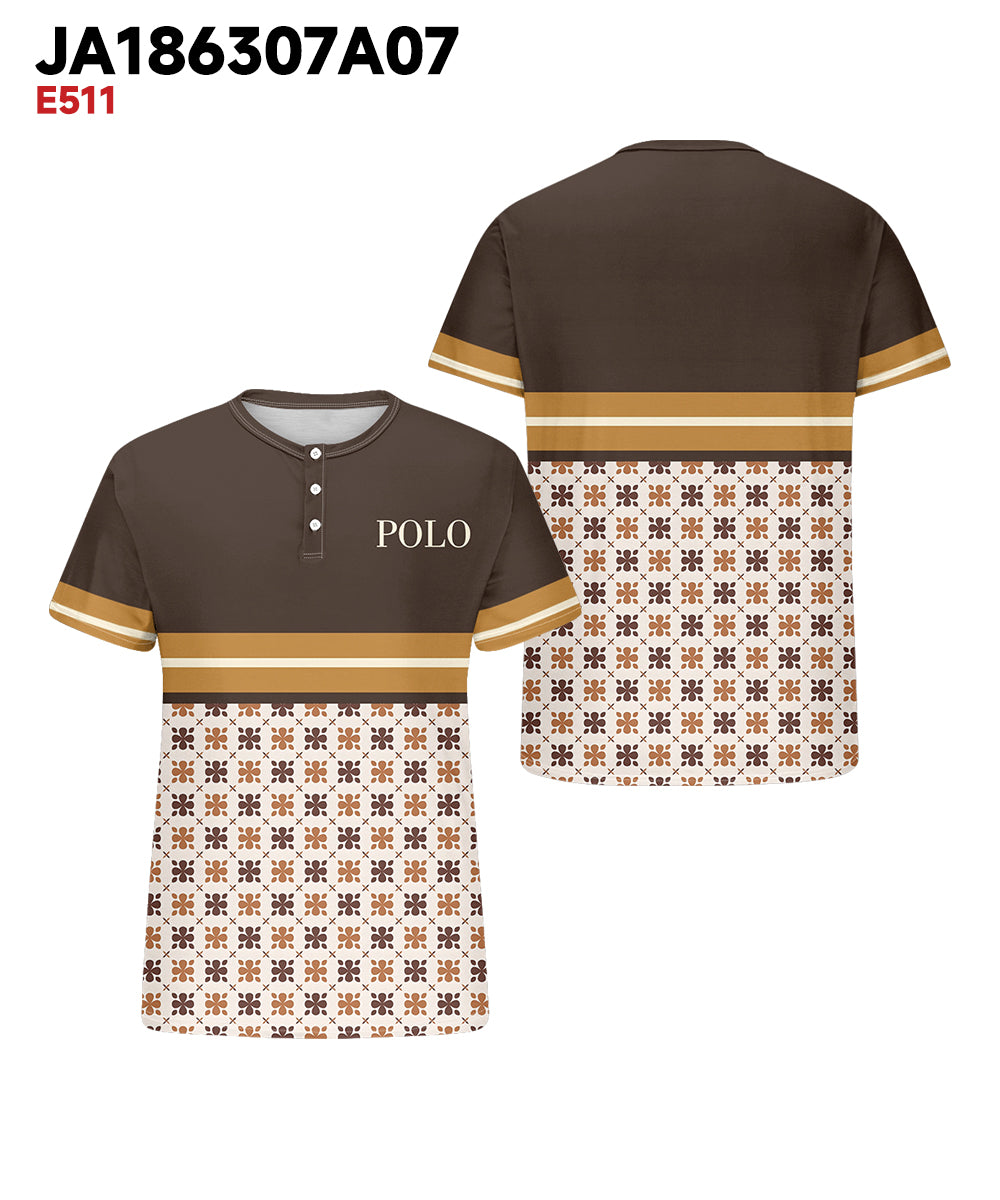 Big & Tall Brown Striped Graphic T-Shirt for big men view 3