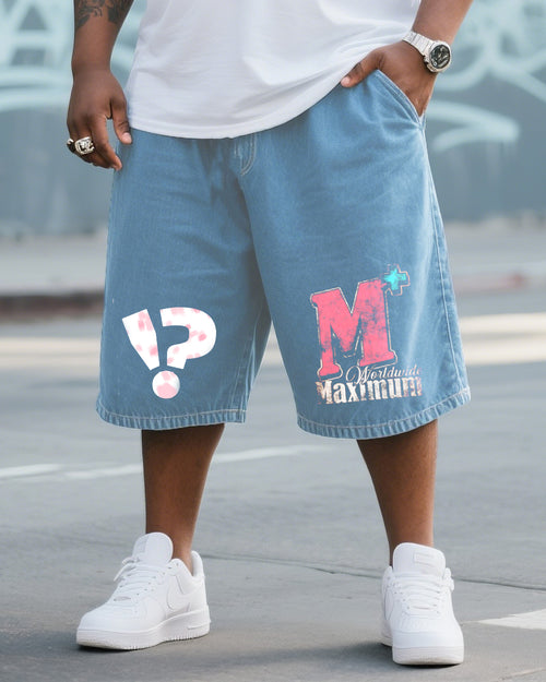 Big & Tall Denim Washed Streetwear Jeans for big men