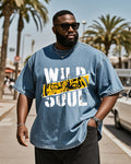 Big & Tall Blue Denim Graphic T-Shirt for big men