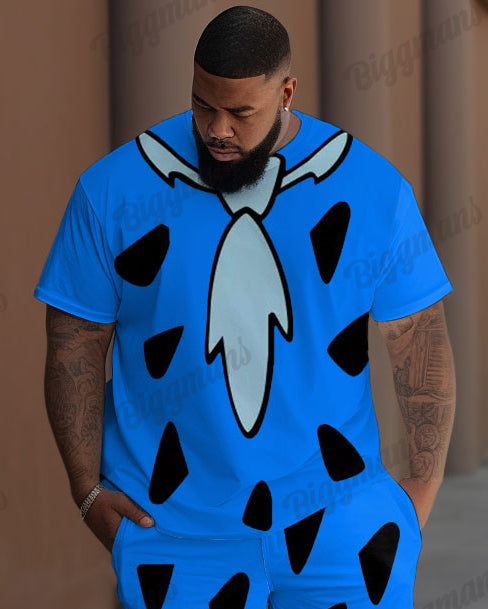 Big & Tall Athletic Streetwear T-Shirt Pants Set for big men view 11