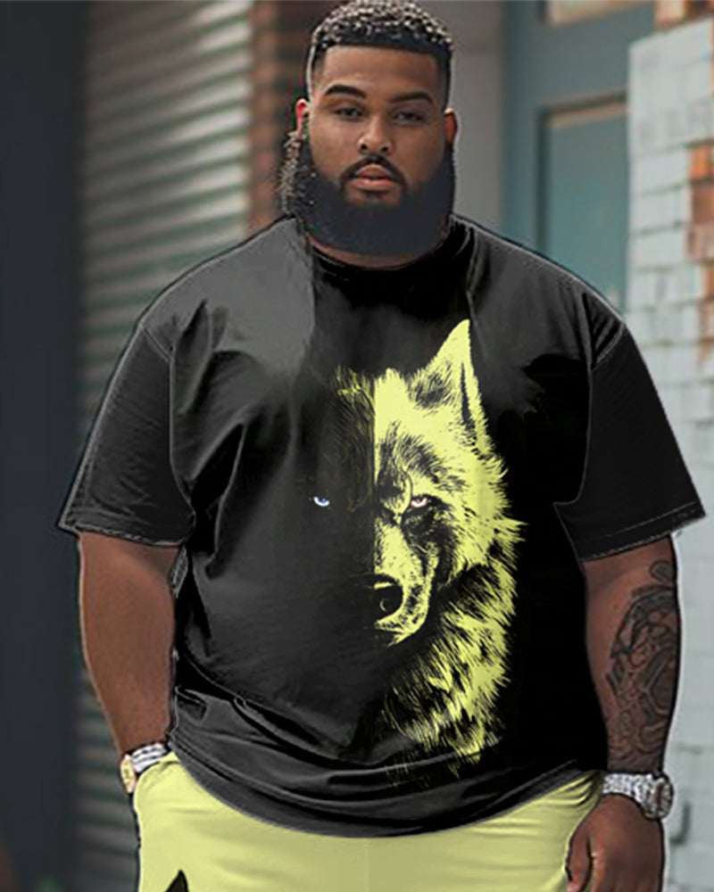 Big & Tall Streetwear T-Shirt Shorts Set for big men view 2