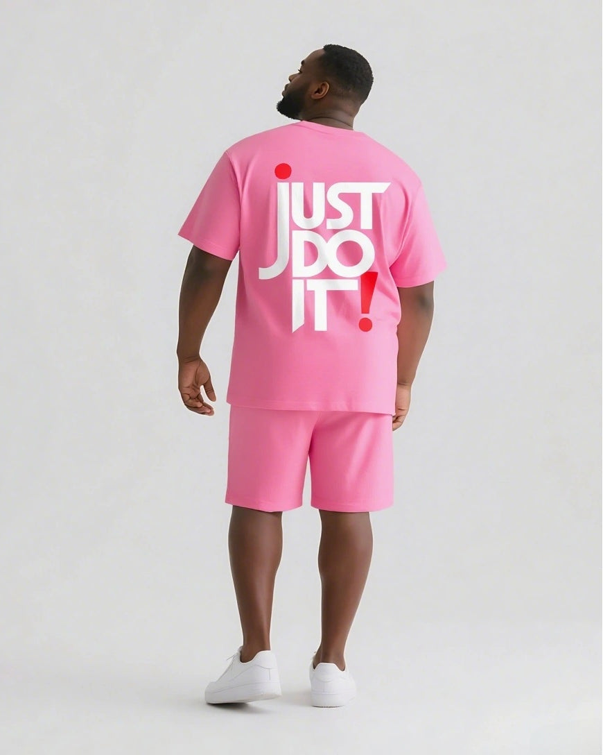 Big & Tall Graphic Streetwear Two-piece Set for big men view 9