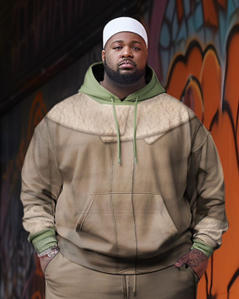 Big & Tall Graphic Hoodie Sweatpants Set for big men view 2
