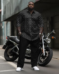 Big & Tall Geometric T-Shirt Pants Set for big men view 1