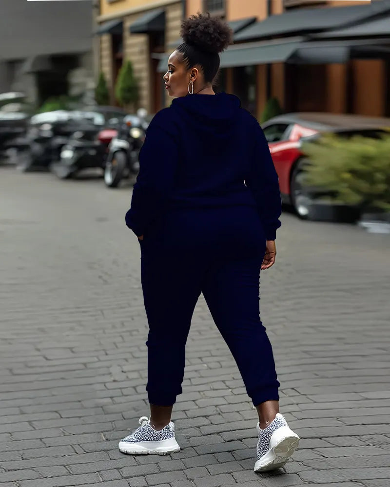 Big & Tall Graphic Hoodie Sweatpants Set for big men view 2